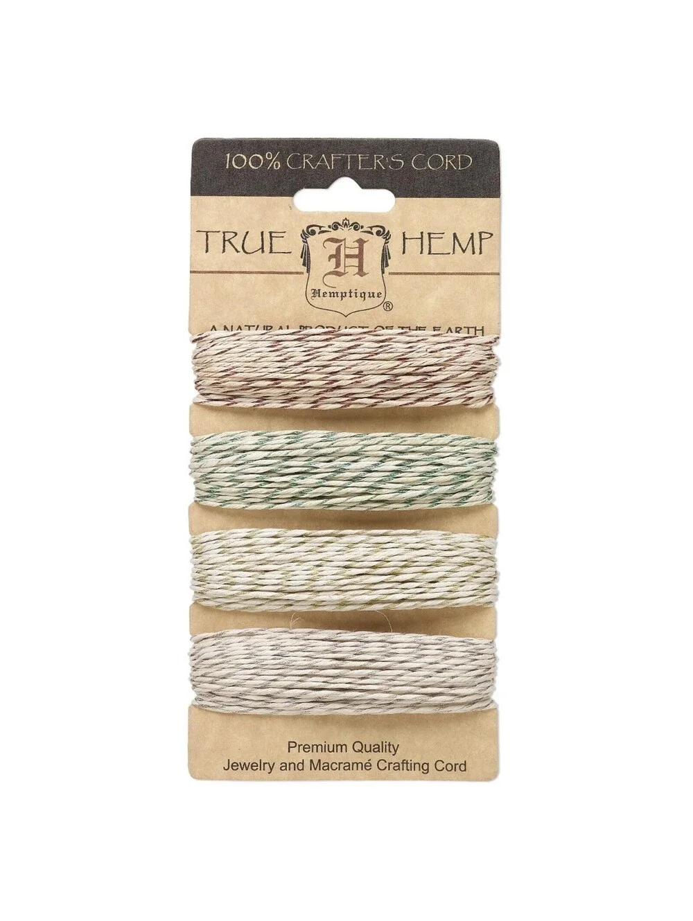 120' Red Green Gold Silver Metallic Natural Hemp String Cord in Christmas Colors